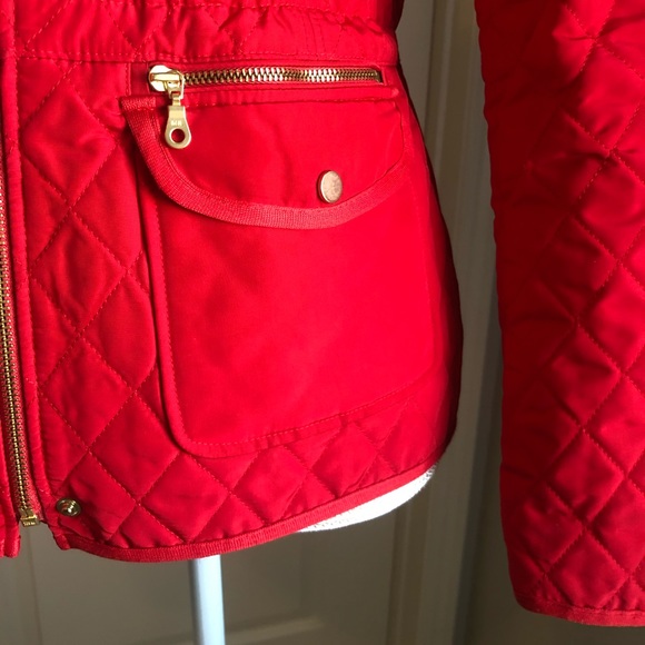 Quilted Hot Red Talbots Jacket - Picture 5 of 8